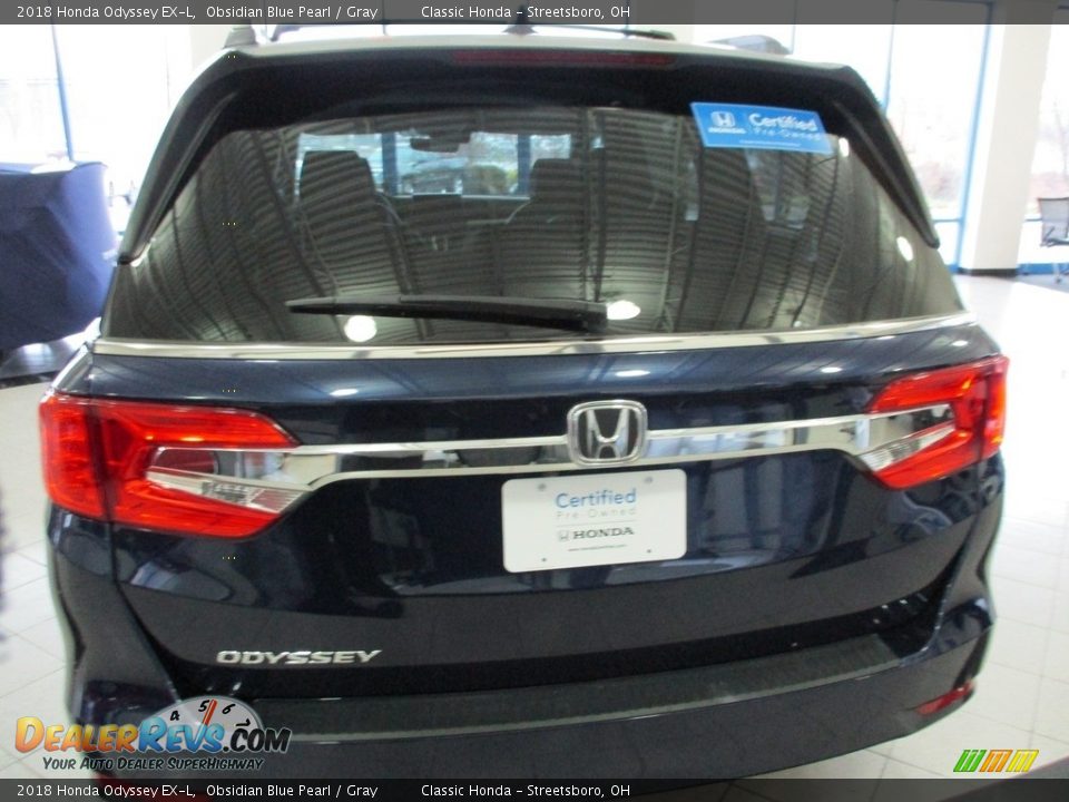 2018 Honda Odyssey EX-L Obsidian Blue Pearl / Gray Photo #8