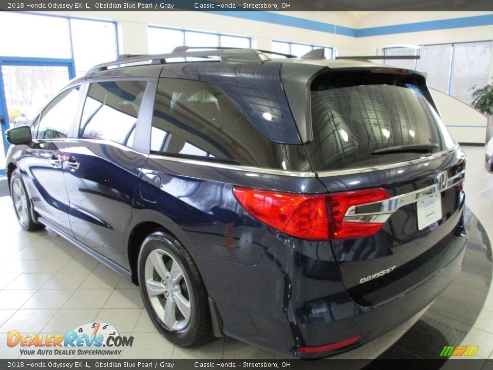 2018 Honda Odyssey EX-L Obsidian Blue Pearl / Gray Photo #9