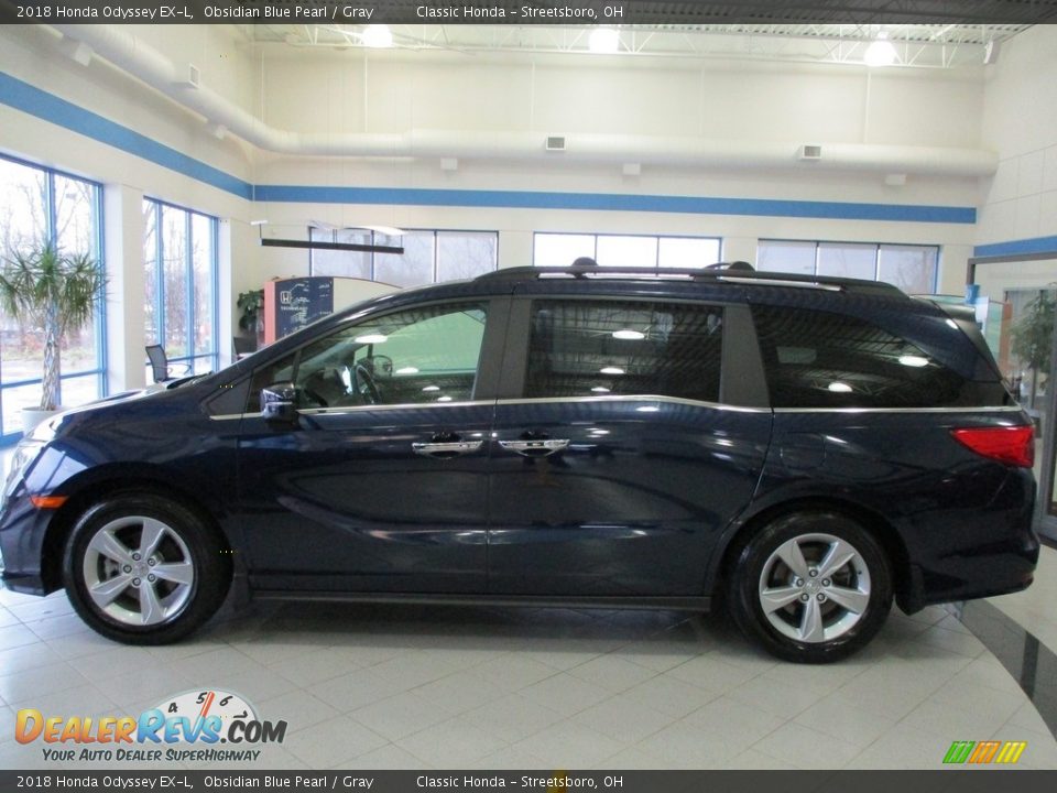 2018 Honda Odyssey EX-L Obsidian Blue Pearl / Gray Photo #10