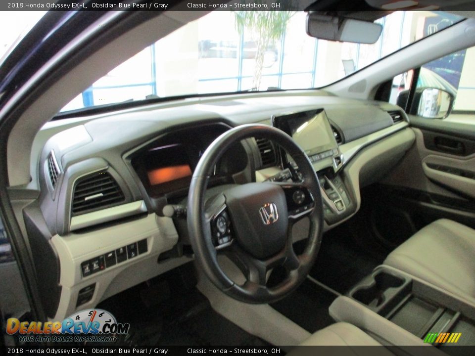 2018 Honda Odyssey EX-L Obsidian Blue Pearl / Gray Photo #28