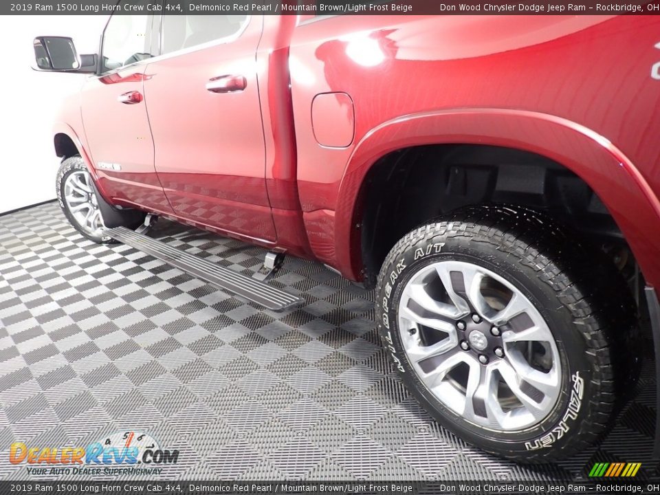 2019 Ram 1500 Long Horn Crew Cab 4x4 Delmonico Red Pearl / Mountain Brown/Light Frost Beige Photo #13