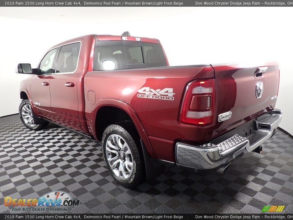 2019 Ram 1500 Long Horn Crew Cab 4x4 Delmonico Red Pearl / Mountain Brown/Light Frost Beige Photo #14