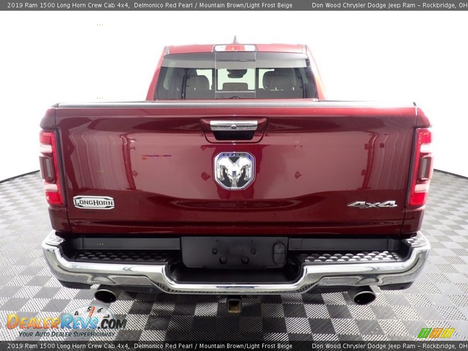 2019 Ram 1500 Long Horn Crew Cab 4x4 Delmonico Red Pearl / Mountain Brown/Light Frost Beige Photo #15