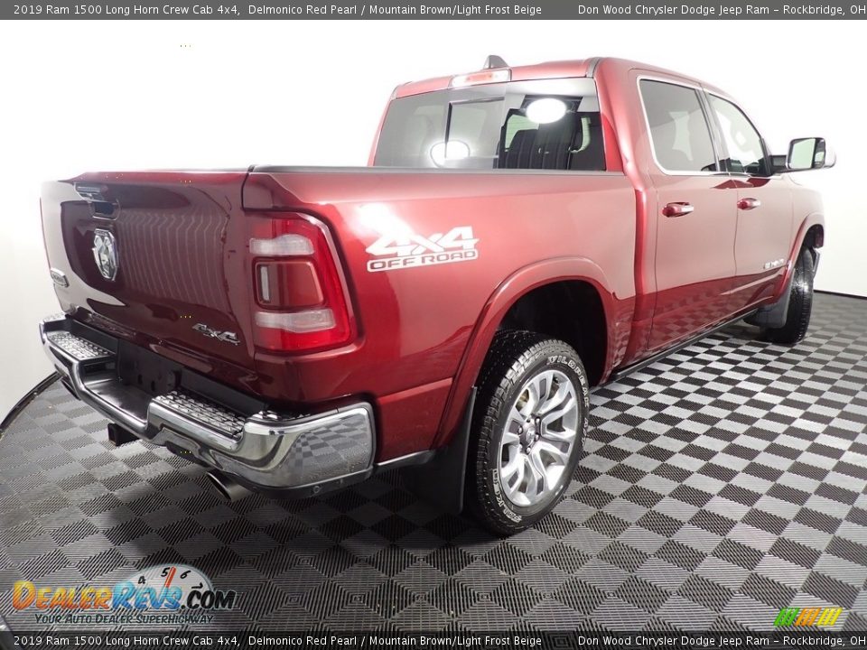 2019 Ram 1500 Long Horn Crew Cab 4x4 Delmonico Red Pearl / Mountain Brown/Light Frost Beige Photo #18
