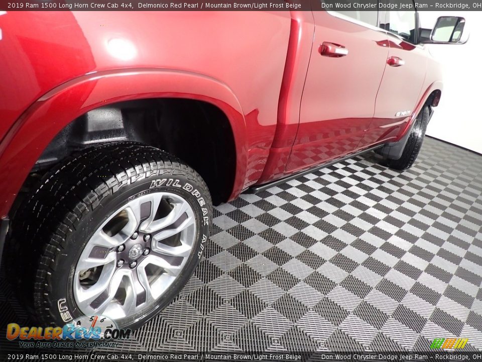 2019 Ram 1500 Long Horn Crew Cab 4x4 Delmonico Red Pearl / Mountain Brown/Light Frost Beige Photo #19