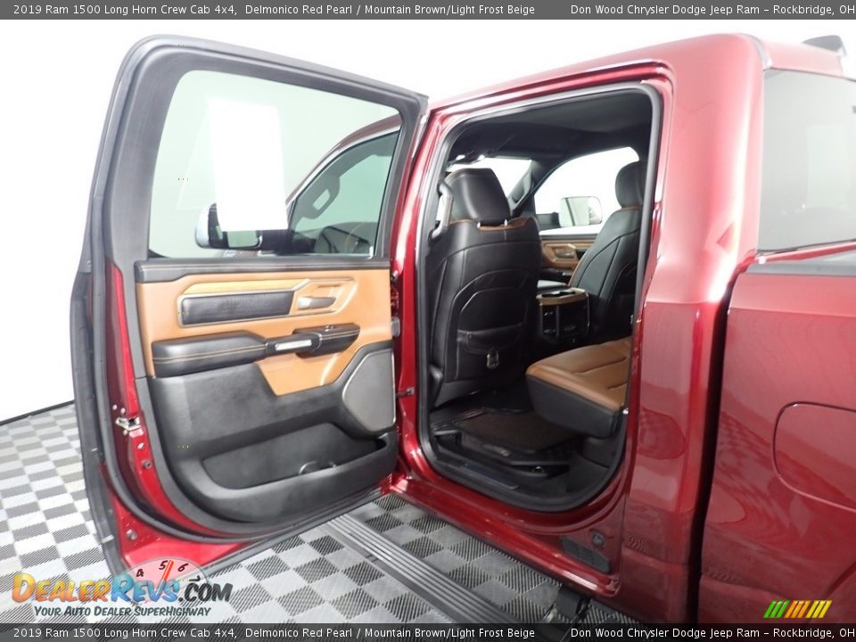 2019 Ram 1500 Long Horn Crew Cab 4x4 Delmonico Red Pearl / Mountain Brown/Light Frost Beige Photo #27