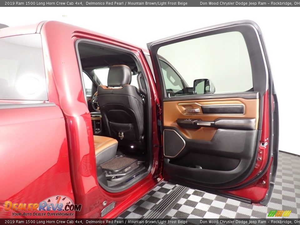 2019 Ram 1500 Long Horn Crew Cab 4x4 Delmonico Red Pearl / Mountain Brown/Light Frost Beige Photo #32