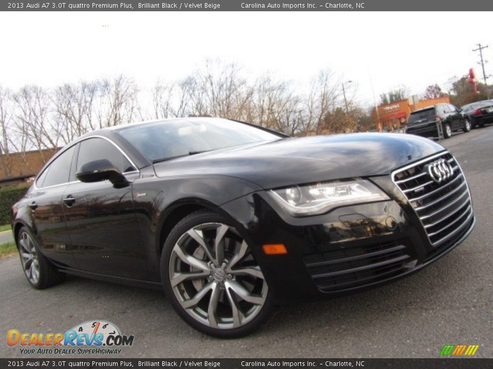 2013 Audi A7 3.0T quattro Premium Plus Brilliant Black / Velvet Beige Photo #1