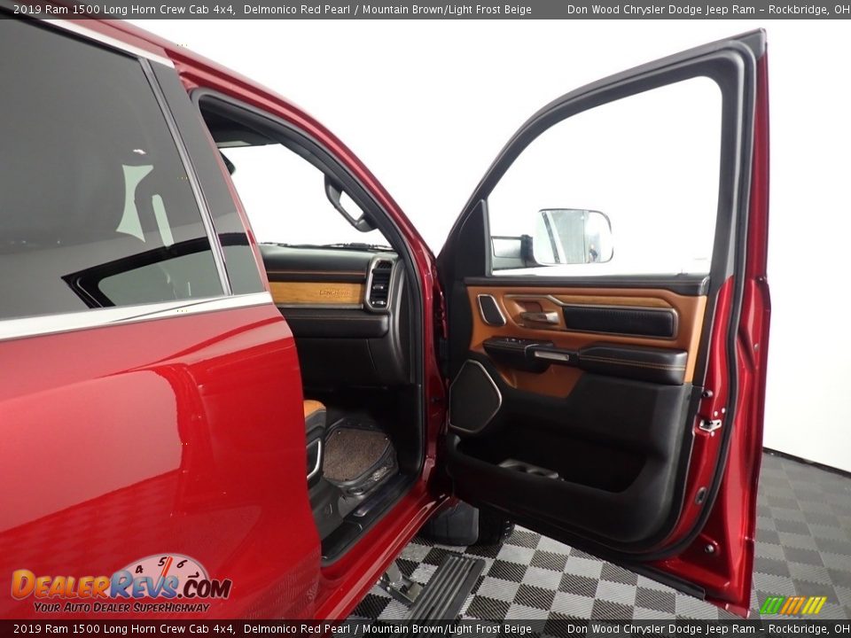 2019 Ram 1500 Long Horn Crew Cab 4x4 Delmonico Red Pearl / Mountain Brown/Light Frost Beige Photo #34