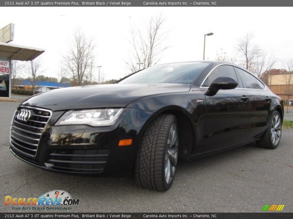 2013 Audi A7 3.0T quattro Premium Plus Brilliant Black / Velvet Beige Photo #6