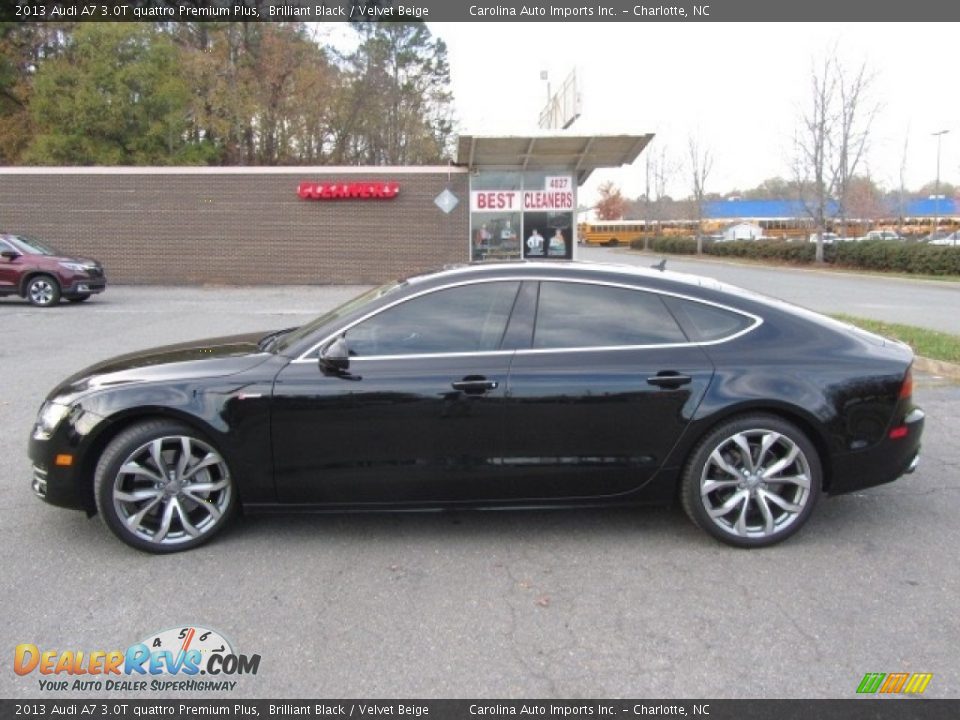 2013 Audi A7 3.0T quattro Premium Plus Brilliant Black / Velvet Beige Photo #7