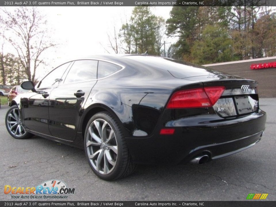 2013 Audi A7 3.0T quattro Premium Plus Brilliant Black / Velvet Beige Photo #8