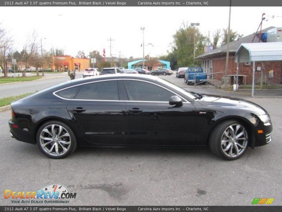 2013 Audi A7 3.0T quattro Premium Plus Brilliant Black / Velvet Beige Photo #11