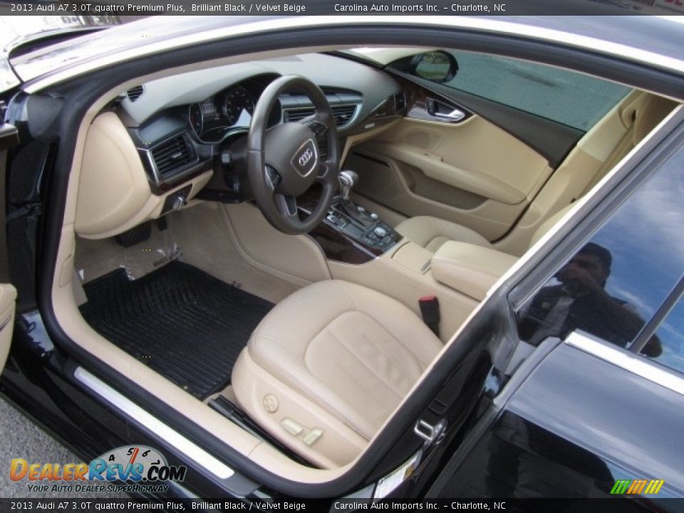 2013 Audi A7 3.0T quattro Premium Plus Brilliant Black / Velvet Beige Photo #14