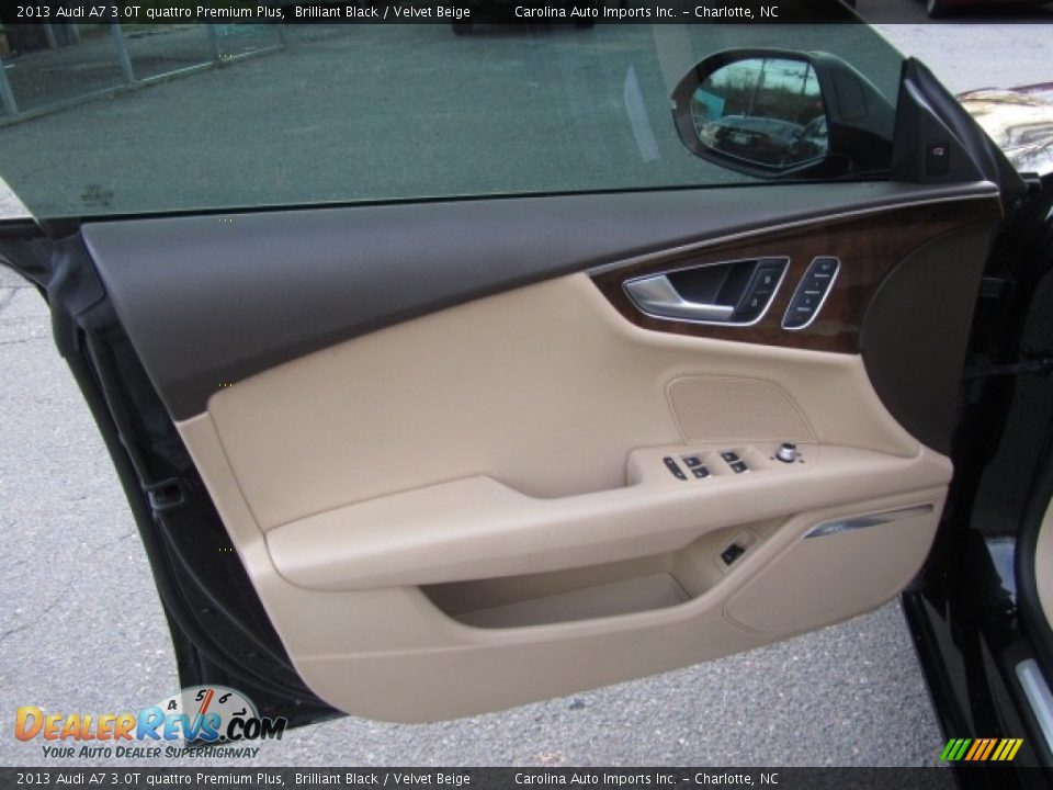 2013 Audi A7 3.0T quattro Premium Plus Brilliant Black / Velvet Beige Photo #15
