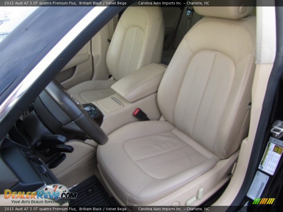 2013 Audi A7 3.0T quattro Premium Plus Brilliant Black / Velvet Beige Photo #16