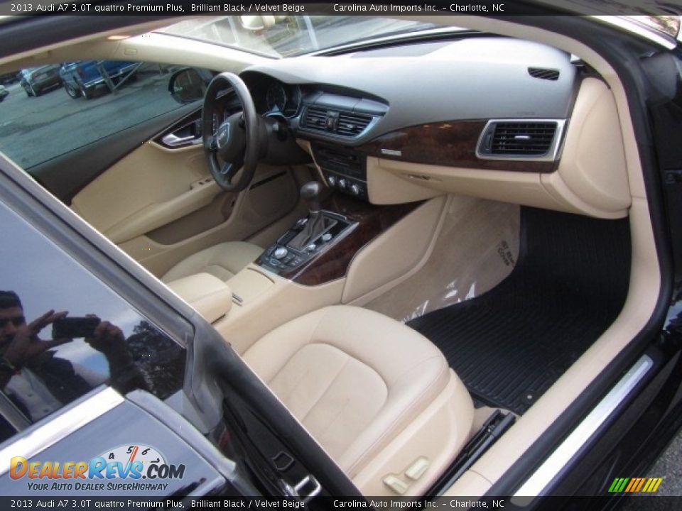 2013 Audi A7 3.0T quattro Premium Plus Brilliant Black / Velvet Beige Photo #19