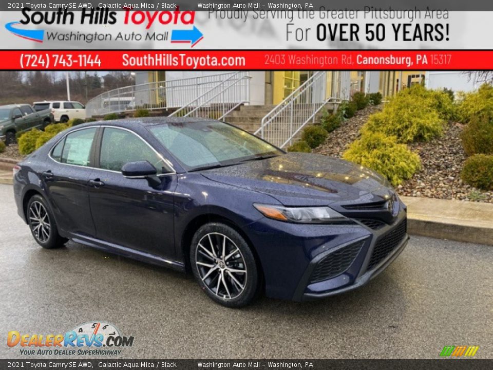 2021 Toyota Camry SE AWD Galactic Aqua Mica / Black Photo #1