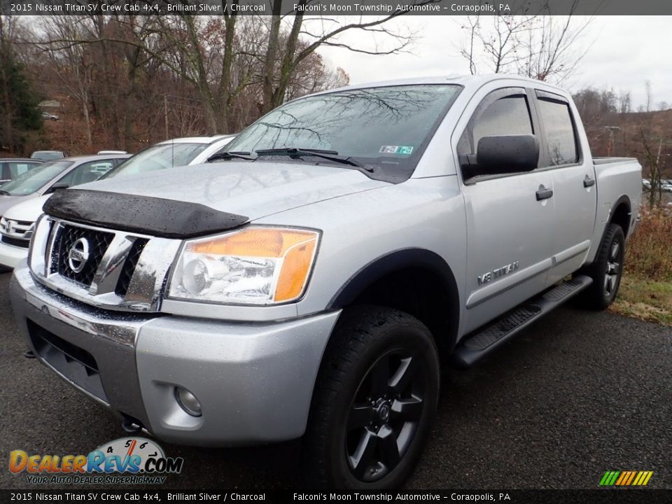 2015 Nissan Titan SV Crew Cab 4x4 Brilliant Silver / Charcoal Photo #1