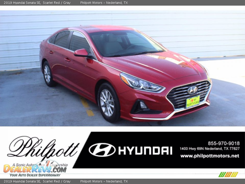 2019 Hyundai Sonata SE Scarlet Red / Gray Photo #1