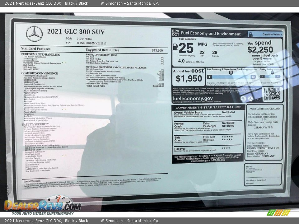 2021 Mercedes-Benz GLC 300 Black / Black Photo #10