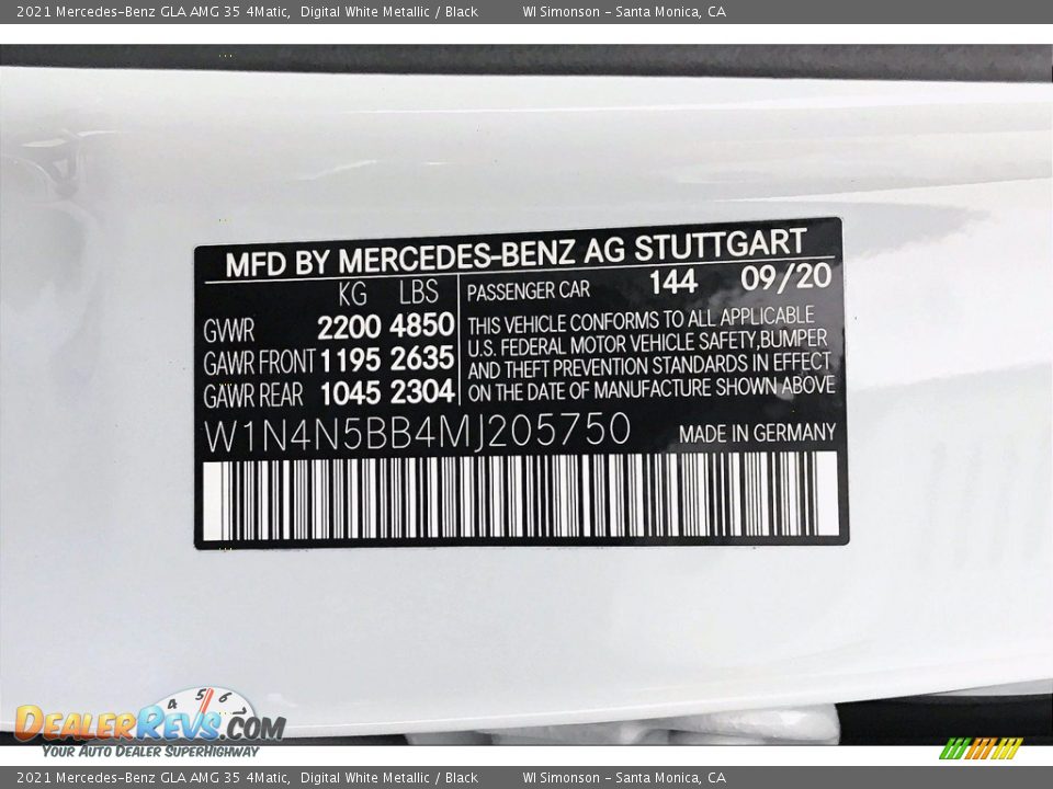 2021 Mercedes-Benz GLA AMG 35 4Matic Digital White Metallic / Black Photo #11