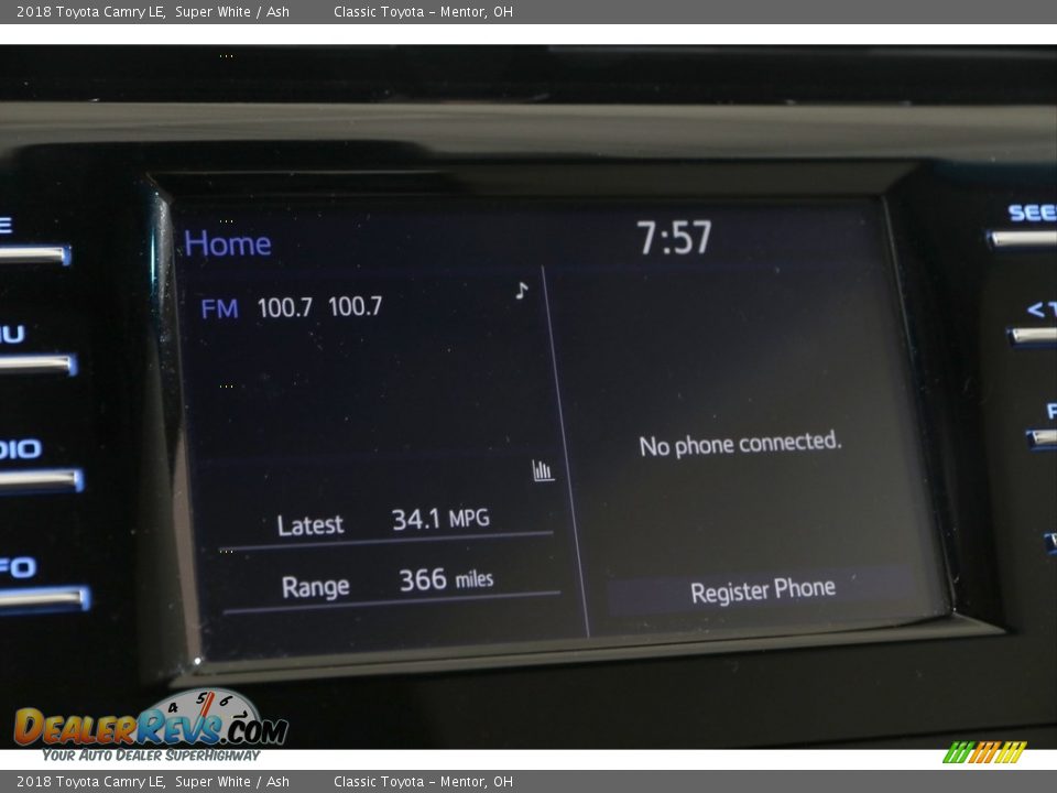 2018 Toyota Camry LE Super White / Ash Photo #9