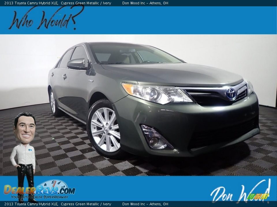 2013 Toyota Camry Hybrid XLE Cypress Green Metallic / Ivory Photo #1