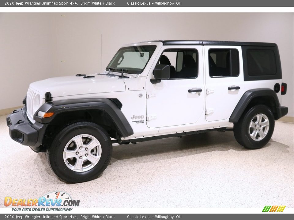 2020 Jeep Wrangler Unlimited Sport 4x4 Bright White / Black Photo #3