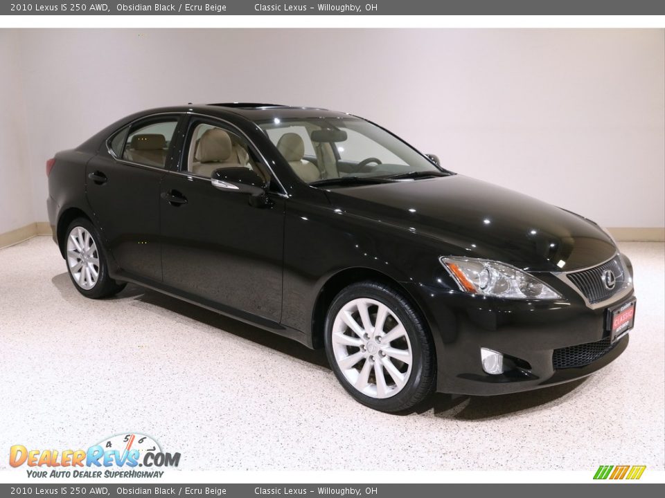 2010 Lexus IS 250 AWD Obsidian Black / Ecru Beige Photo #1