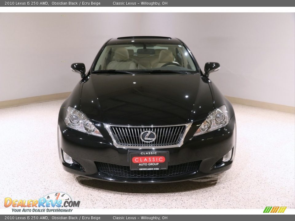 2010 Lexus IS 250 AWD Obsidian Black / Ecru Beige Photo #2