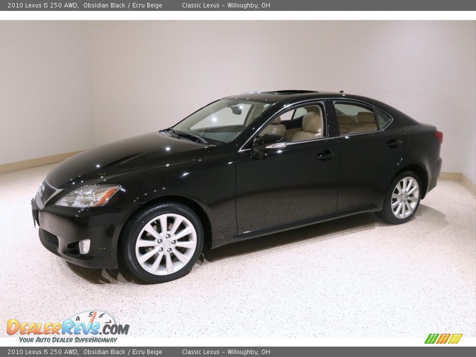 2010 Lexus IS 250 AWD Obsidian Black / Ecru Beige Photo #3