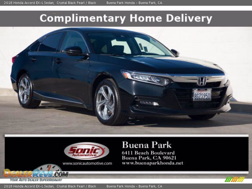 2018 Honda Accord EX-L Sedan Crystal Black Pearl / Black Photo #1