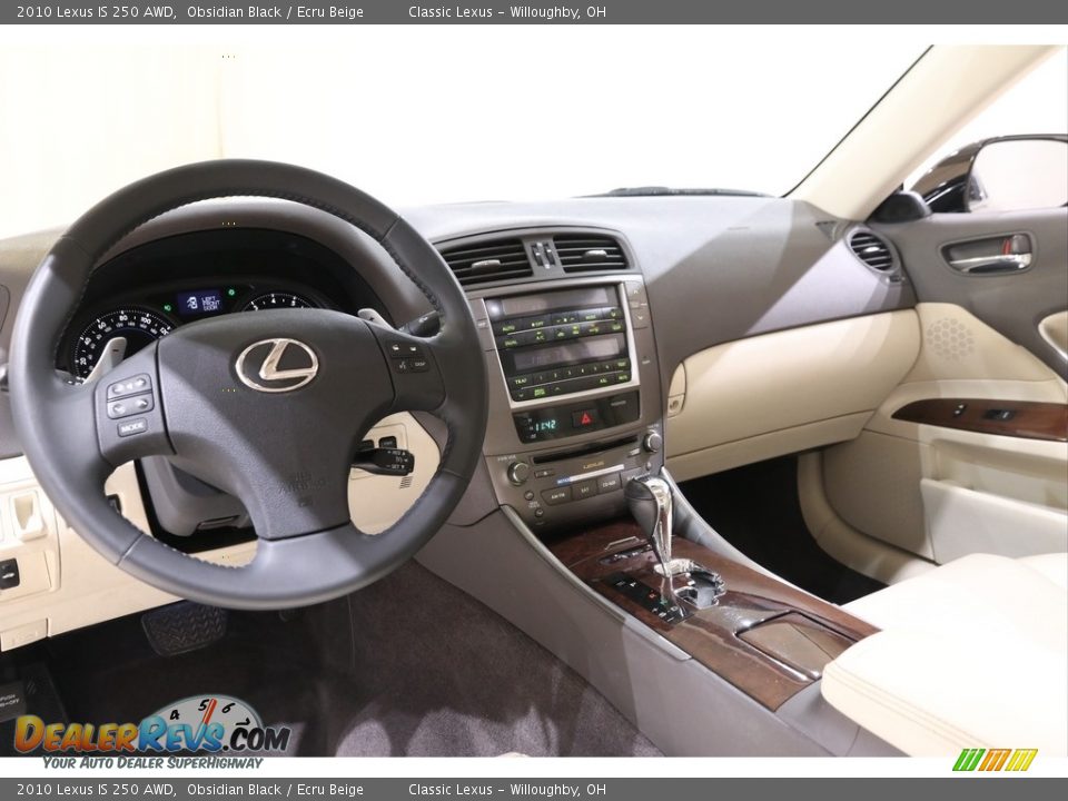 2010 Lexus IS 250 AWD Obsidian Black / Ecru Beige Photo #7