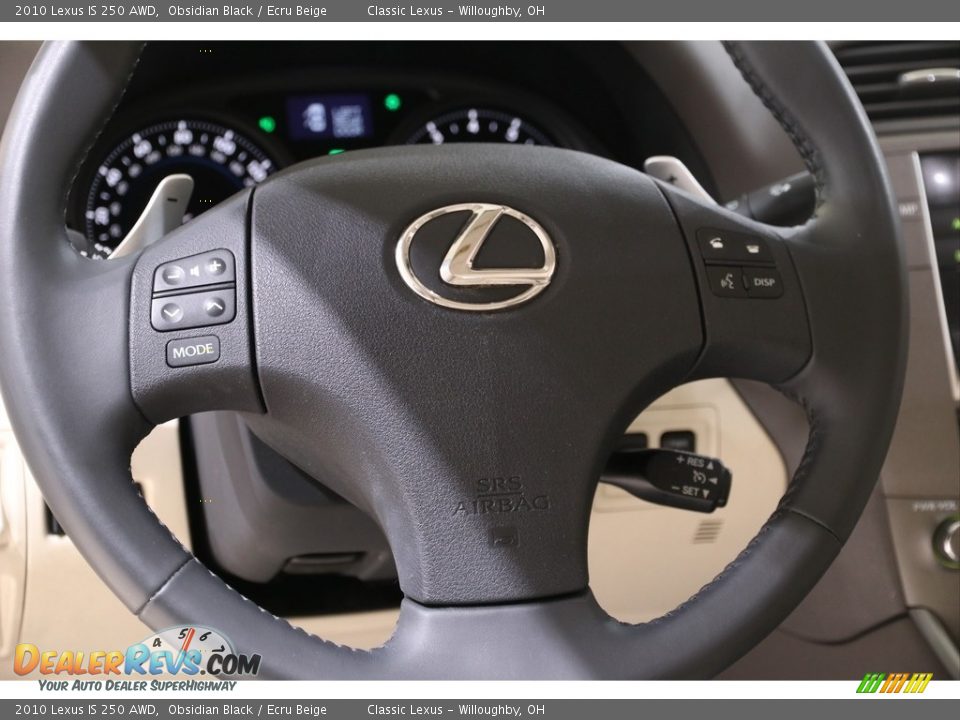 2010 Lexus IS 250 AWD Obsidian Black / Ecru Beige Photo #8