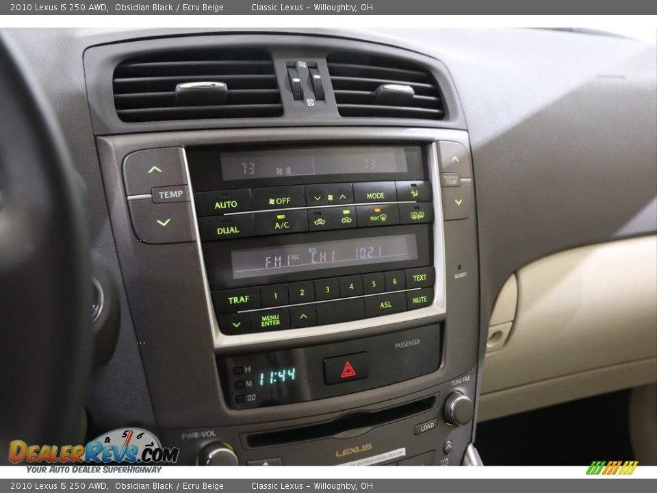 2010 Lexus IS 250 AWD Obsidian Black / Ecru Beige Photo #10