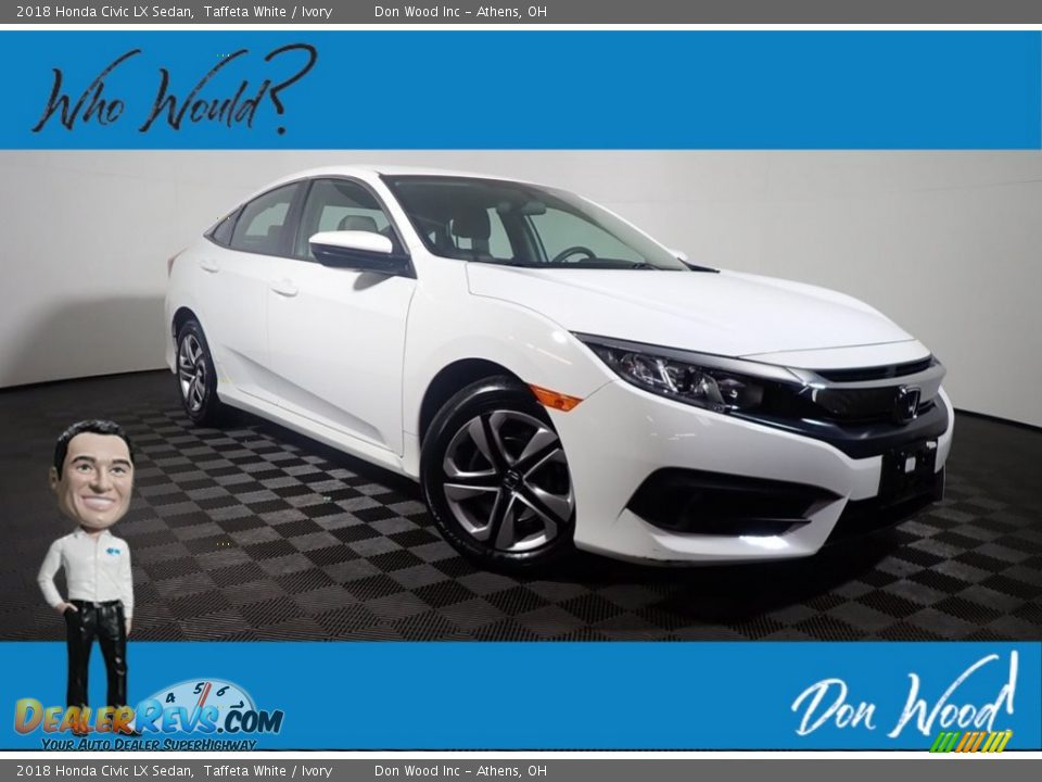 2018 Honda Civic LX Sedan Taffeta White / Ivory Photo #1