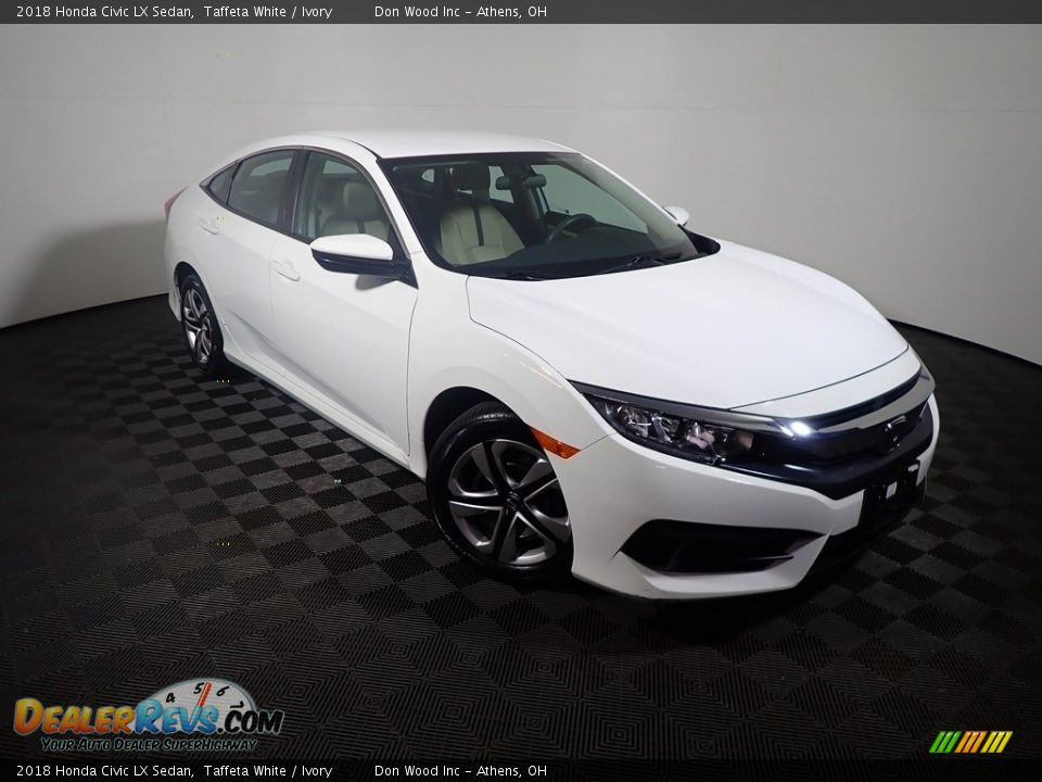 2018 Honda Civic LX Sedan Taffeta White / Ivory Photo #3