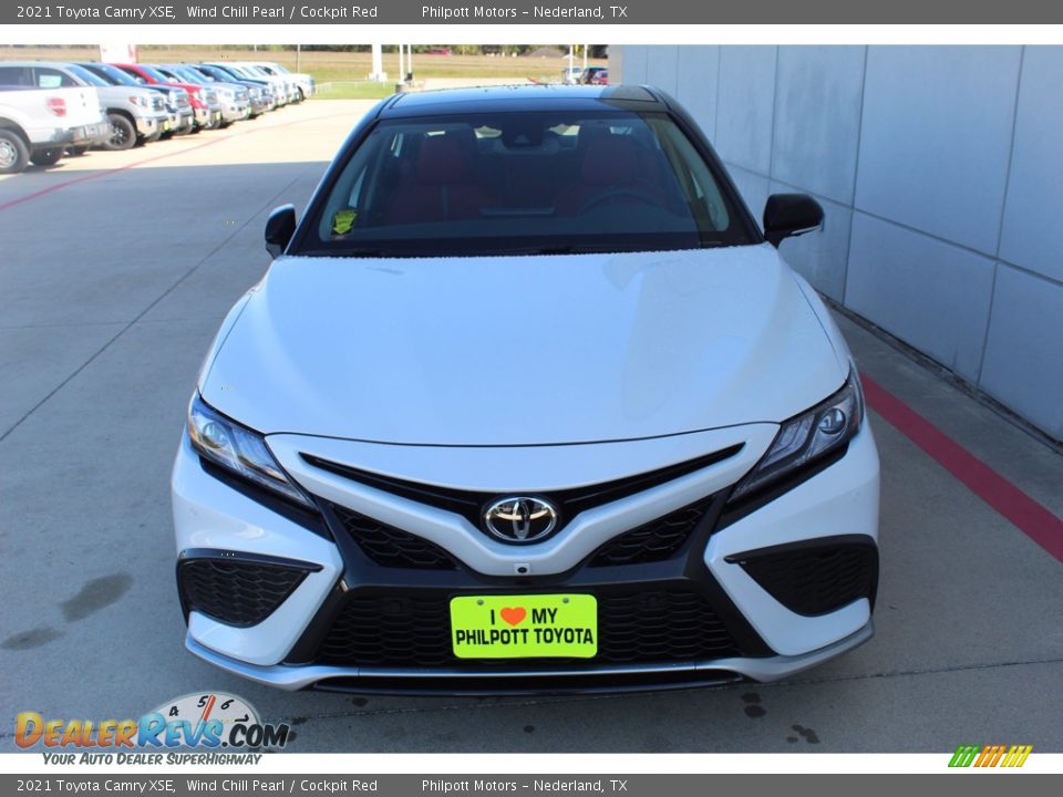 2021 Toyota Camry XSE Wind Chill Pearl / Cockpit Red Photo #3