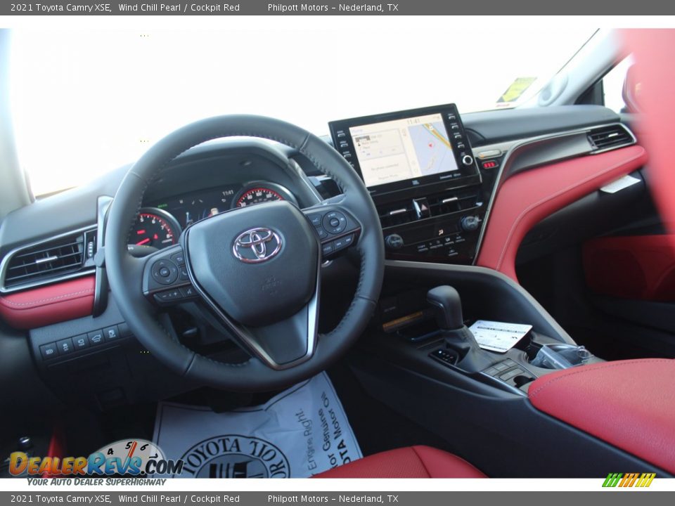 2021 Toyota Camry XSE Wind Chill Pearl / Cockpit Red Photo #21