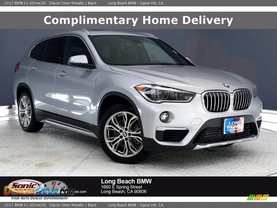 2017 BMW X1 xDrive28i Glacier Silver Metallic / Black Photo #1