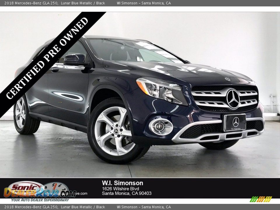 2018 Mercedes-Benz GLA 250 Lunar Blue Metallic / Black Photo #1