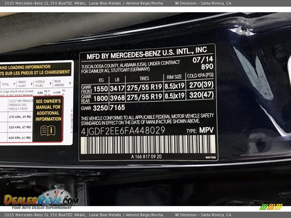 2015 Mercedes-Benz GL 350 BlueTEC 4Matic Lunar Blue Metallic / Almond Beige/Mocha Photo #33
