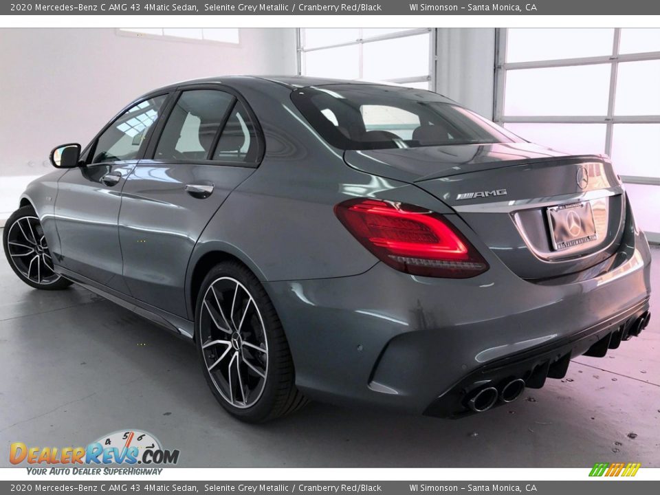 2020 Mercedes-Benz C AMG 43 4Matic Sedan Selenite Grey Metallic / Cranberry Red/Black Photo #2