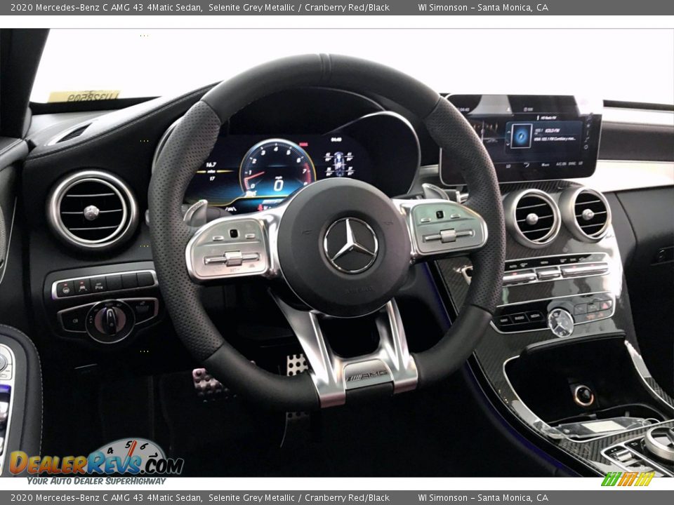 2020 Mercedes-Benz C AMG 43 4Matic Sedan Selenite Grey Metallic / Cranberry Red/Black Photo #4