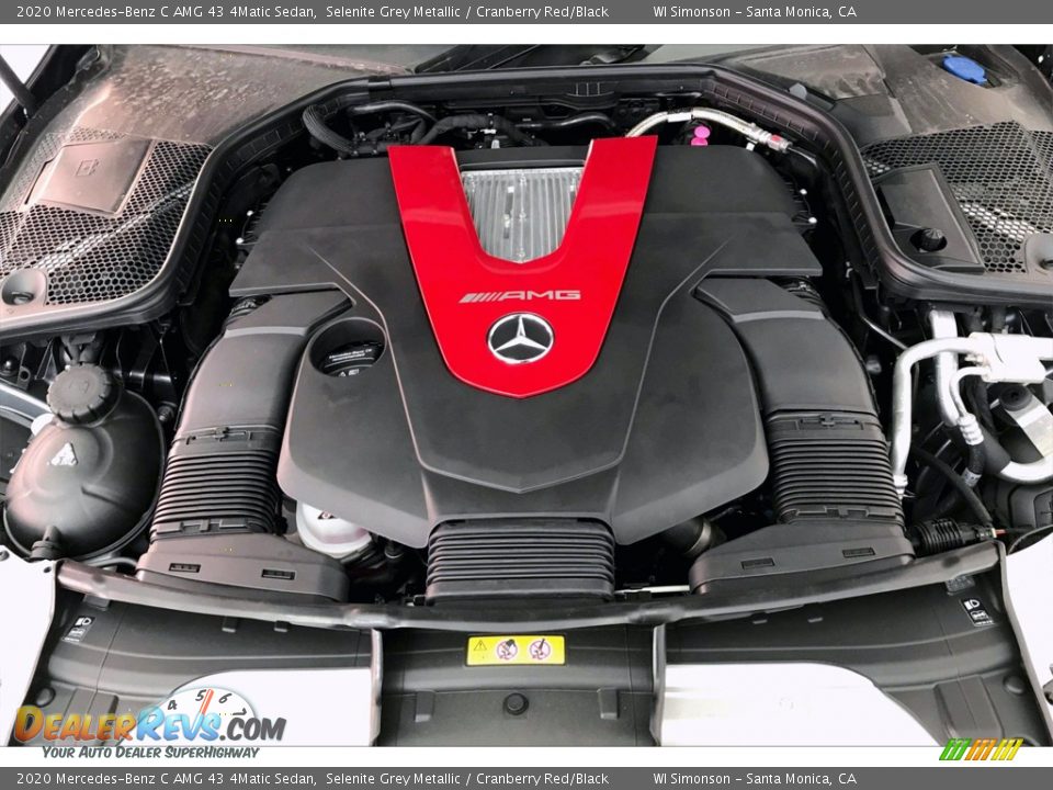 2020 Mercedes-Benz C AMG 43 4Matic Sedan Selenite Grey Metallic / Cranberry Red/Black Photo #8