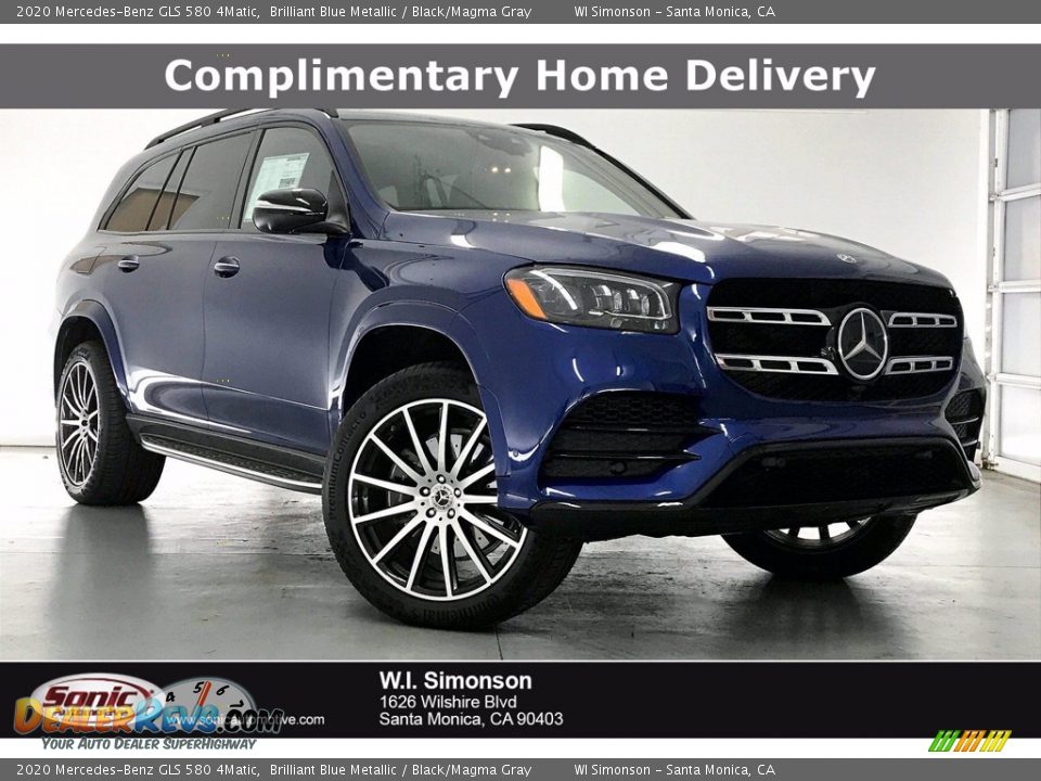 2020 Mercedes-Benz GLS 580 4Matic Brilliant Blue Metallic / Black/Magma Gray Photo #1