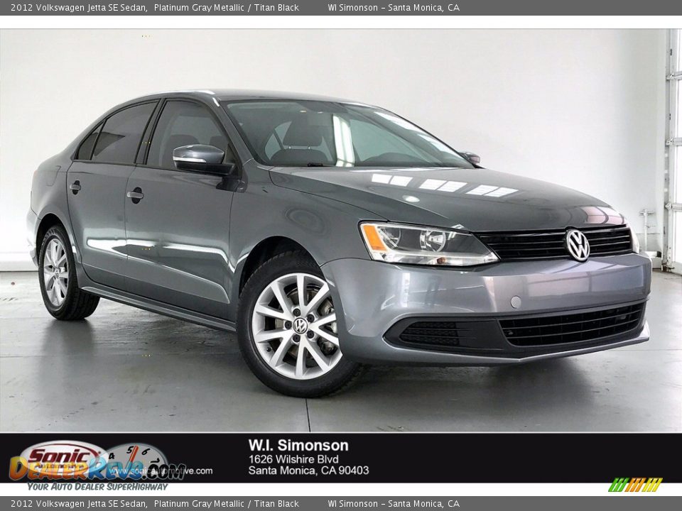 2012 Volkswagen Jetta SE Sedan Platinum Gray Metallic / Titan Black Photo #1