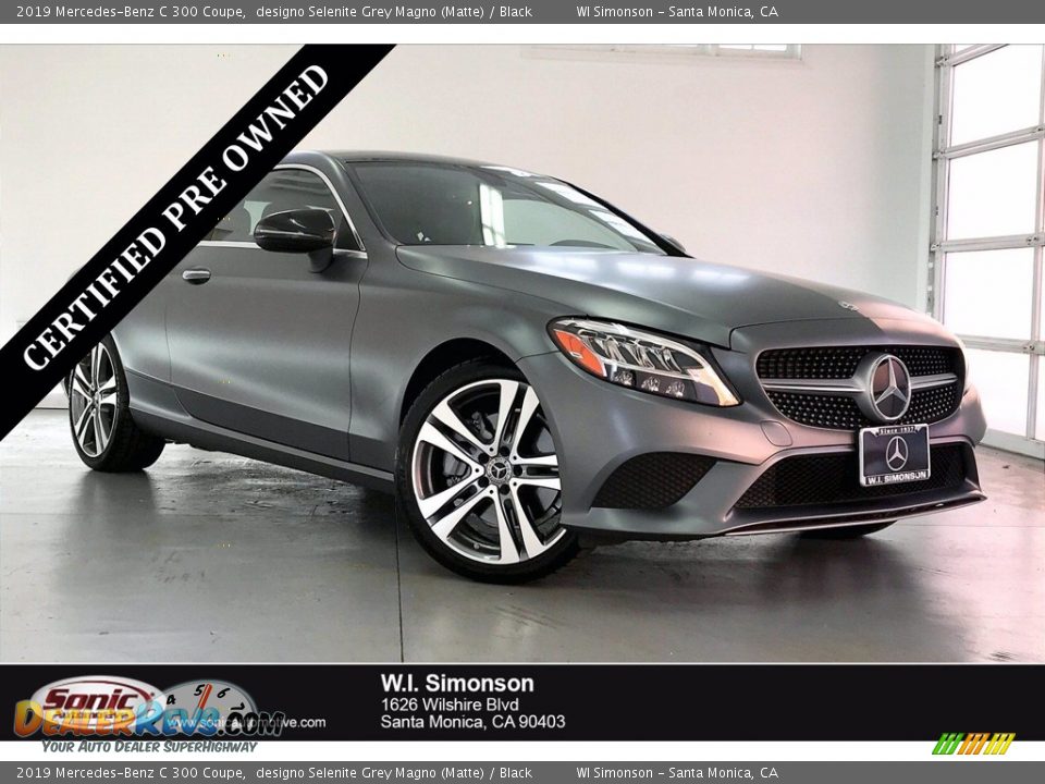 2019 Mercedes-Benz C 300 Coupe designo Selenite Grey Magno (Matte) / Black Photo #1