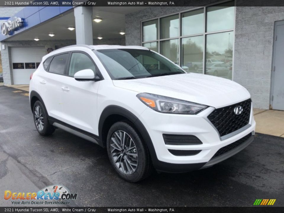 2021 Hyundai Tucson SEL AWD White Cream / Gray Photo #1